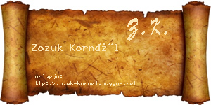 Zozuk Kornél névjegykártya